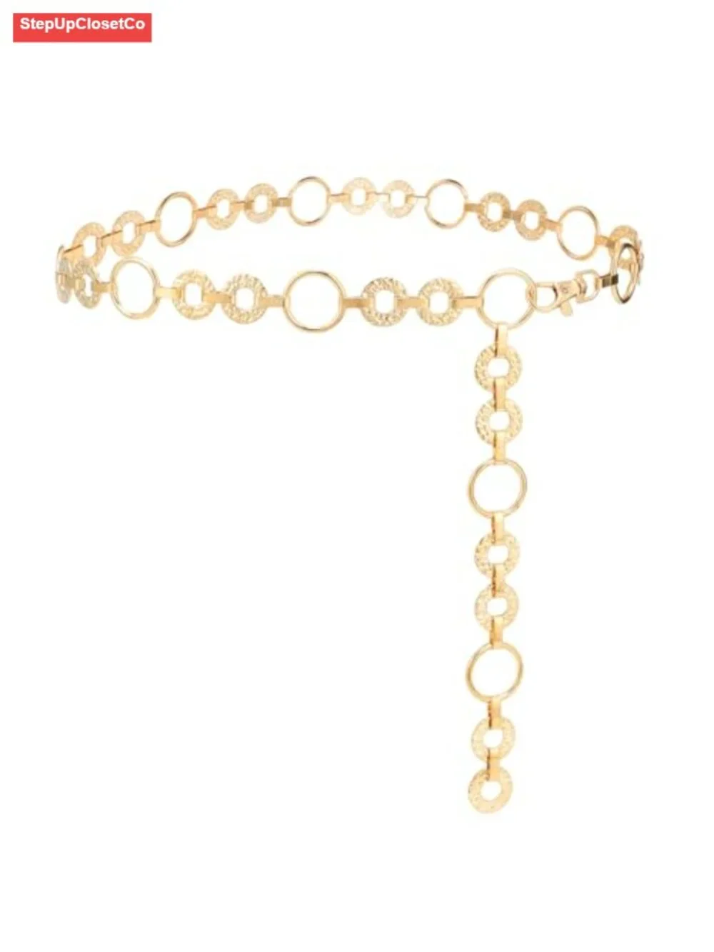 Women's Adjustable Rhinestone Waist Chain Belt for Dresses, Metal